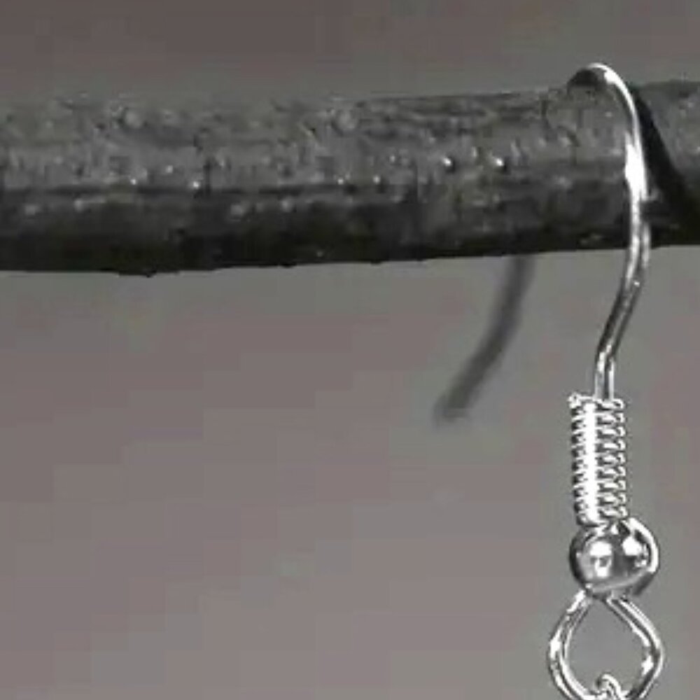Elegant Teardrop Black Stone & Rhinestone Drop Dangle Earrings - Picture 2 of 4